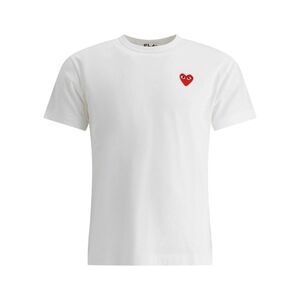 COMME DES GARCONS PLAY Red Heart Logo T-Shirt Men WHITE T-Shirts